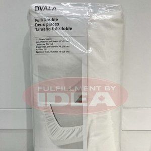 Brand New IKEA DVALA White Full/Double Fitted Sheet 003.572.31